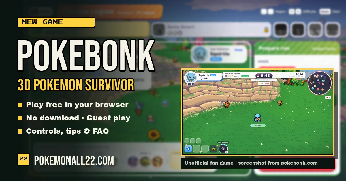 PokéBonk gameplay: Squirtle in Viridian Forest